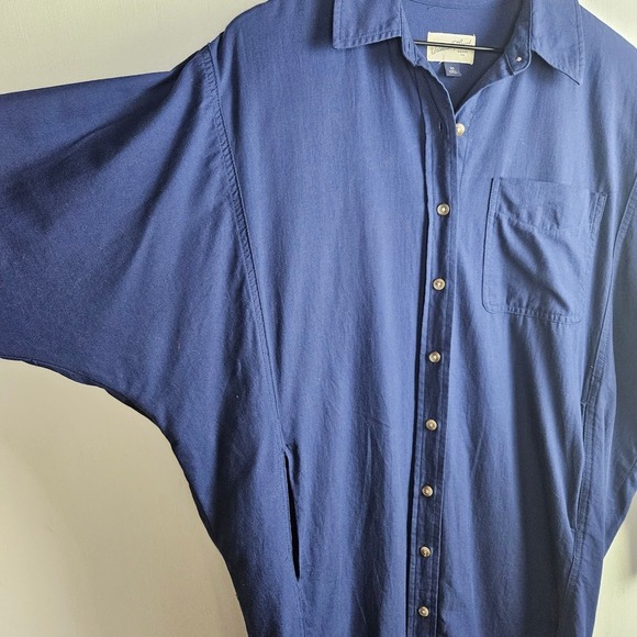 Universal Thread Midi Shirt‎ Dress XS Navy Blue Button Front - Picture 5 of 10